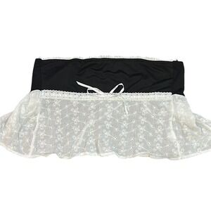 Black and White Lace Bandeau Top